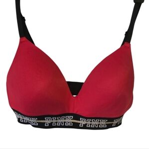 PINK Victoria's Secret Red Wear Everywhere Wireless Lightly Lined Bra 36C